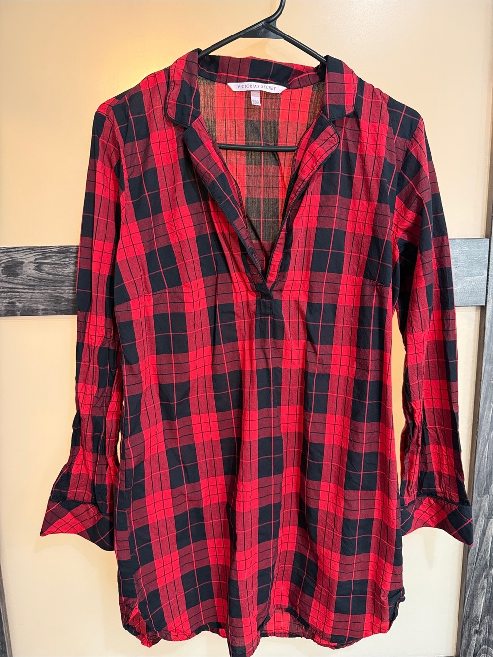 Victoria's Secret Red & Black Plaid Women's sleep dress